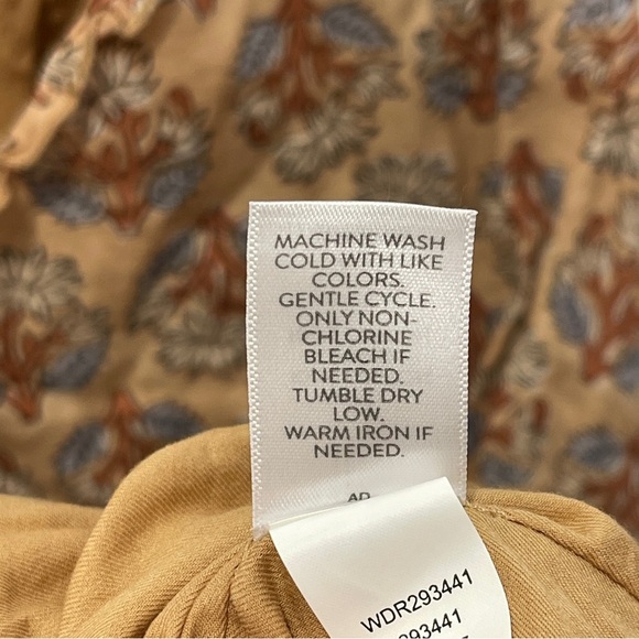 J Jill Elements Elliptical Dress Midi Peach Floral Sleeveless Medium Cottagecore - Picture 12 of 13